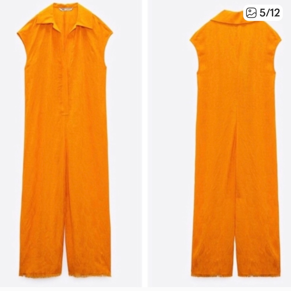 Zara Vibrant Orange Jumpsuit - Picture 2 of 2